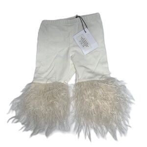 NWT Beautiful White fur legging NinaLuna Sz 3M(0-3M)